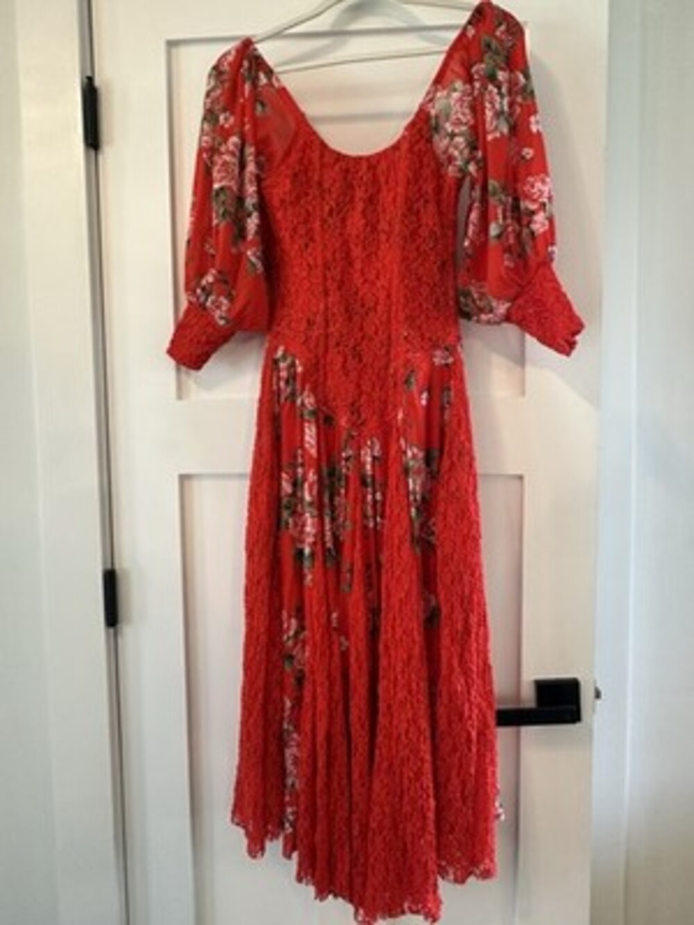 We Are Hah Red Peasant Dress Size Small Cute!!